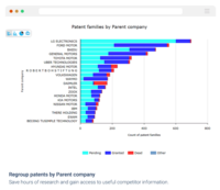 Screenshot of Regroup patents by parent family.
