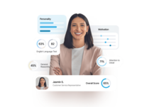 Screenshot of some results produced by Nartio's assessments that combine personality, motivation, reasoning, and skills tests to deliver an overall competency score.