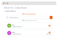 Screenshot of where to add virtual data room participants.