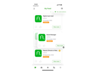Screenshot of Customized feed works with the same logic as social media's feeds. By creating a CV on the staff.am website or mobile app, job seeker can receive offers and notifications matching his skills and educational background in the news feed of the app.
