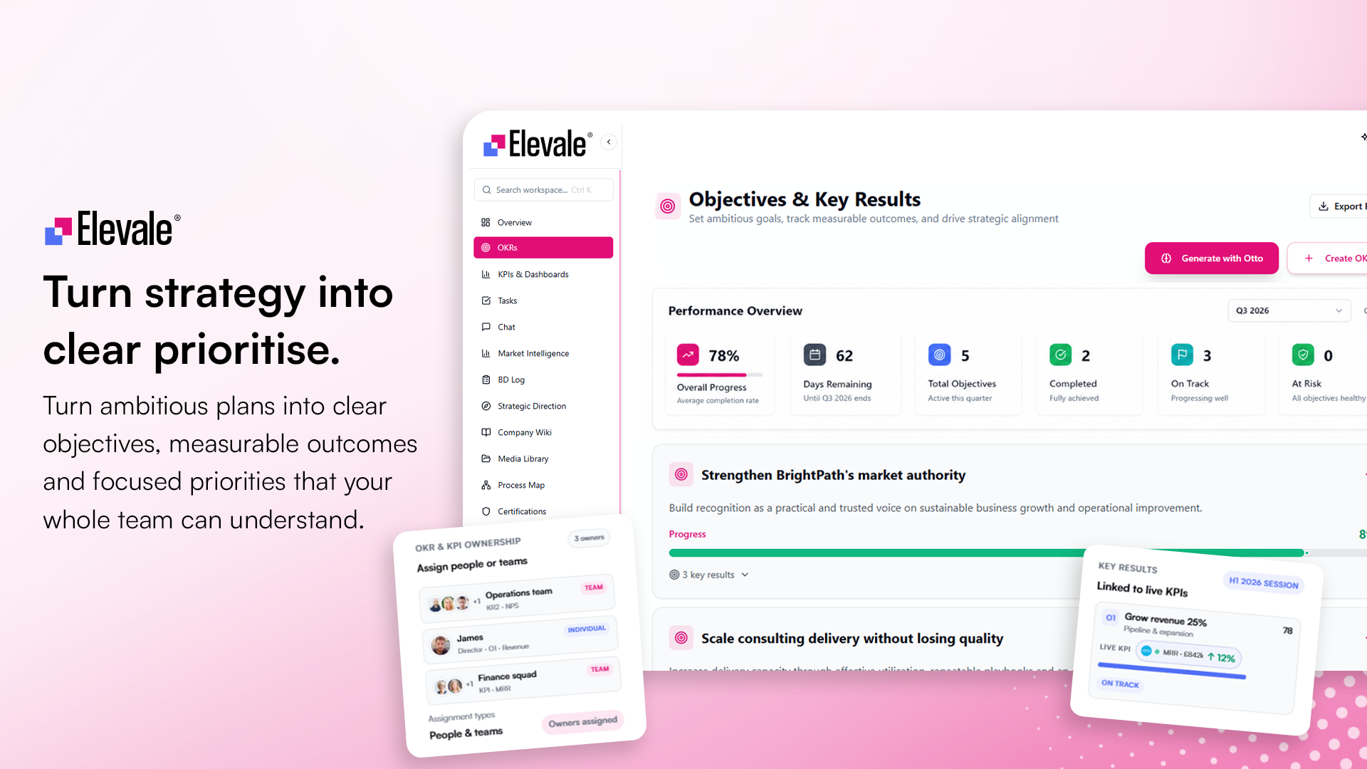Screenshot of Elevale OKRs