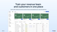 Screenshot of Dock's learning tools combine structured courses with always-on playbooks, so revenue teams can onboard new reps, deliver ongoing training, and give sellers instant access to the right guidance during live deals.