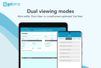 Screenshot of where to toggle between a form viewing mode and a small screen viewing mode to simplify data capture on any device.