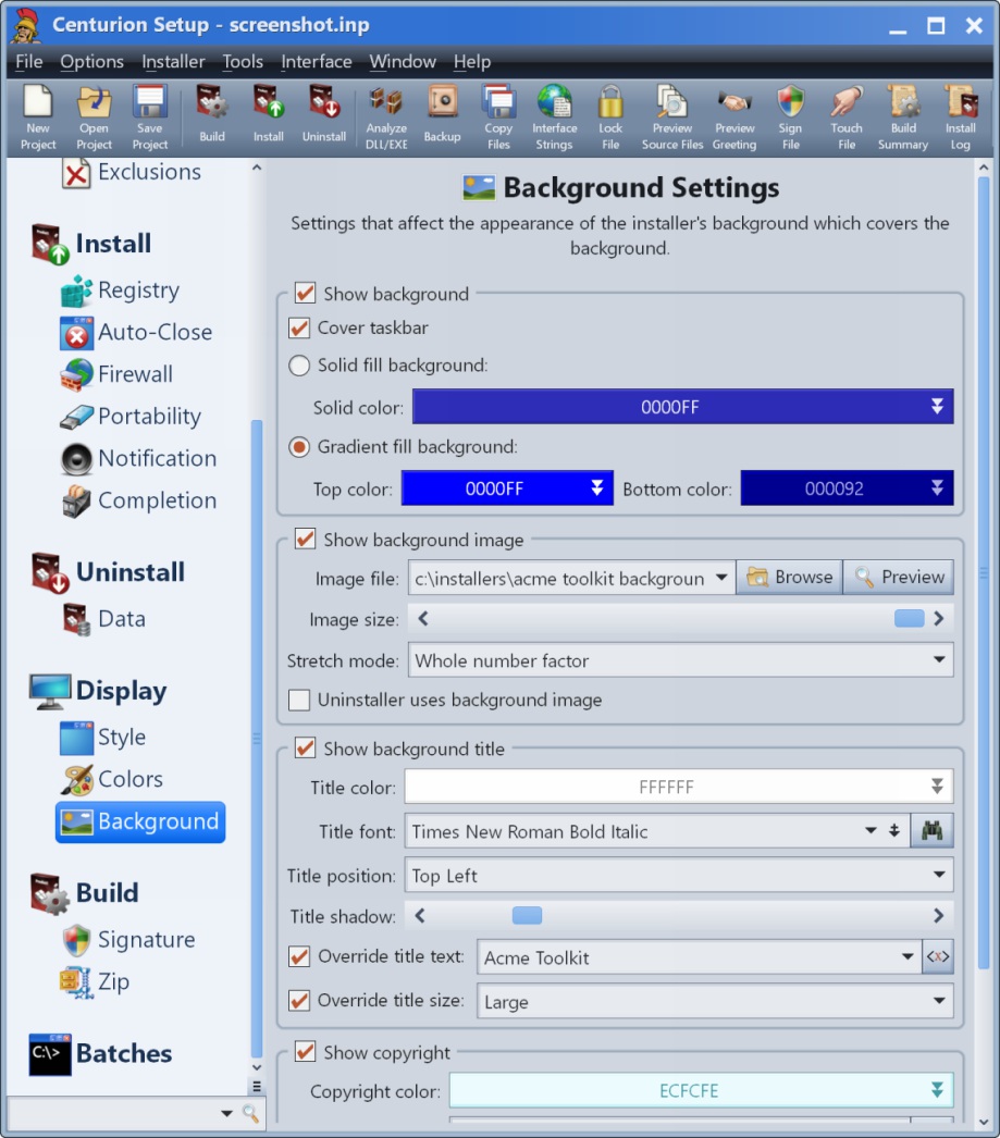 Screenshot of Background