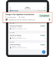 Screenshot of the project flows to manage inspections.