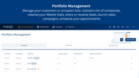 Screenshot of Portfolio Management
For customer and prospect list management.