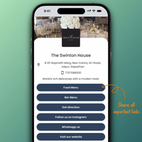Screenshot of where to share all important links in one simple, one-page website.