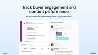 Screenshot of Dock tracks which stakeholders are viewing your workspace, what content they're engaging with, and for how long — and syncs those deal signals directly to your CRM.