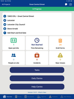 Screenshot of the project home screen on iOS (iPad)