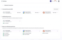 Screenshot of where schedules sync by connecting calendars, preventing double-booking.