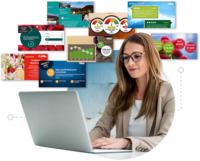 Screenshot of Offers a library of communication templates, infotainment streams, premium programs, and workplace integrations.