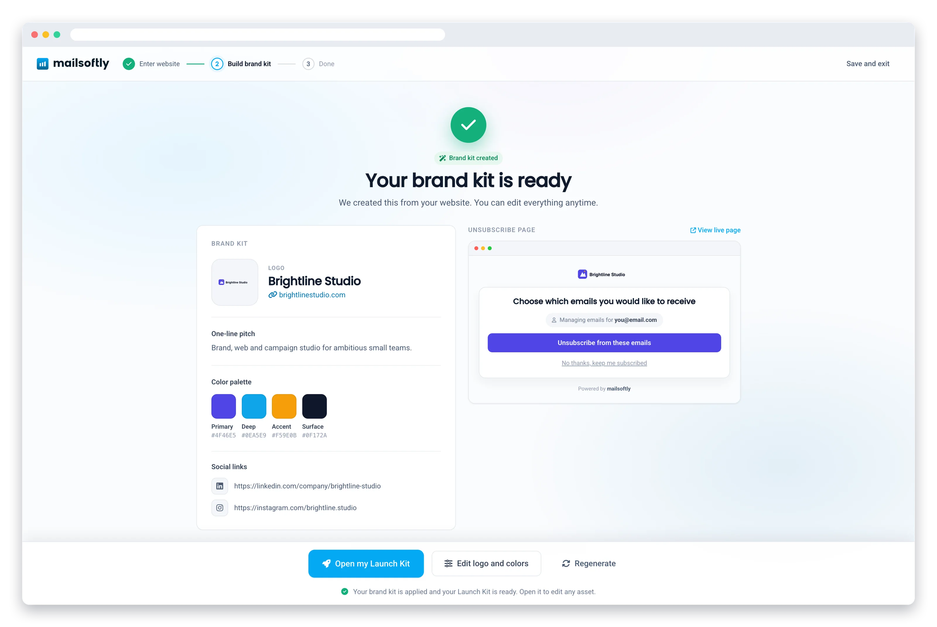 Screenshot of Brand Kit
