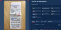 Screenshot of Receipt parsing Mindee