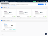 Screenshot of the Signature Management interface