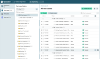 Screenshot of where test cases are organized into a customizable test case repository.