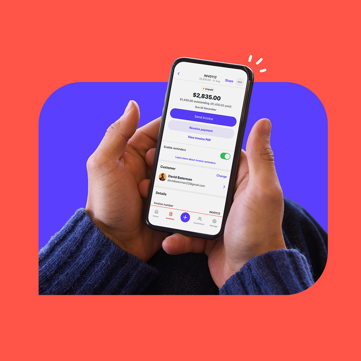 Screenshot of Manage your accounting on the go with the mobile app