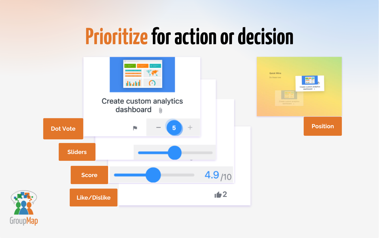 Screenshot of Prioritize for action or decision