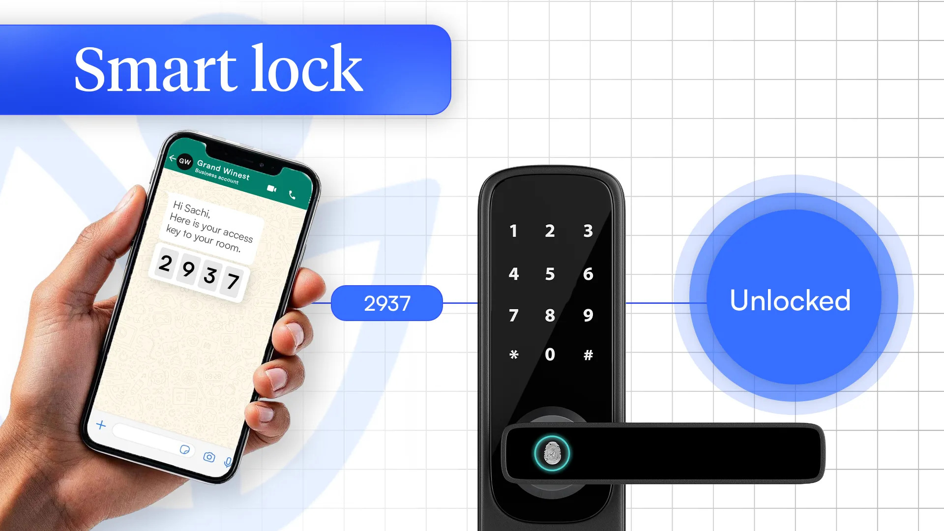Screenshot of Guestara integrates with smart locks to give guests keyless room entry and give staff remote access control. It connects with 50+ smart lock brands, issues digital keys tied to each booking, and lets staff lock or unlock remotely, with access automated from check-in through checkout. This removes physical key handling at the front desk and supports a fully contactless arrival.