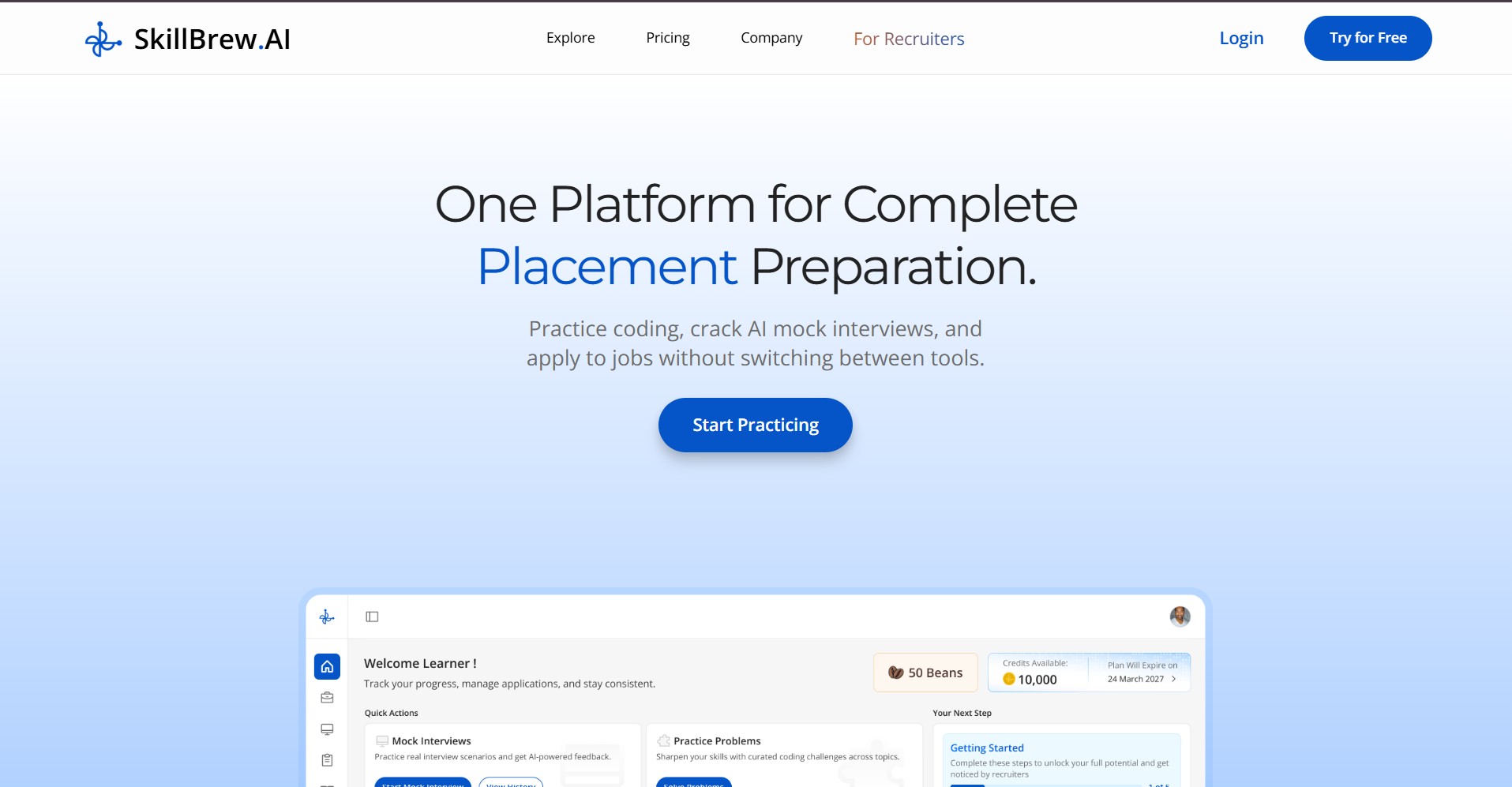Screenshot of SkillBrew.AI Learner