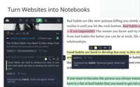 Screenshot of Turn Websites into Notebooks