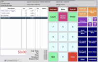Screenshot of POS screen (patient room service, cash register)