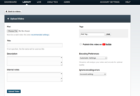 Screenshot of Uploading a video in Streamio