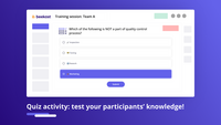 Screenshot of where to launch interactive quizzes to test participants' knowledge in a quick and fun way.