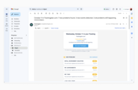 Screenshot of an email summary about the state of data collection efforts, sent out at the beginning of each work day.
