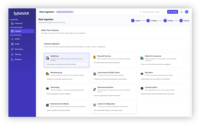 Screenshot of data ingestion from sources, and where users can select their industry.