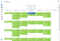 Screenshot of the calendar dashboard