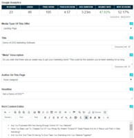 Screenshot of Offer Page Creation and Engagement Tracking