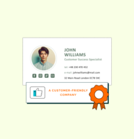 Screenshot of an example email signature