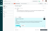 Screenshot of the CoSupport Agent tool that sends a response suggestion to customer support agents, allowing them to use a response to a query from an AI agent assistant in just 1.5 seconds.