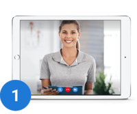 Screenshot of Clinician initiates virtual visit with patient through secure connection.