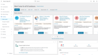 Screenshot of the Work Center, which helps each fundraiser manage their portfolio and prioritize tasks that focus on the human side of fundraising, deepening relationships to grow support for your mission. Automated insights reveal areas you should be focusing on, actions completed, constituents who need attention, proposals in progress, gifts received, and progress towards goals. Fundraising leaders leverage Work Center for a holistic view of team performance, forecast pipeline, understand workload, and to zoom in on performance of individual fundraisers.