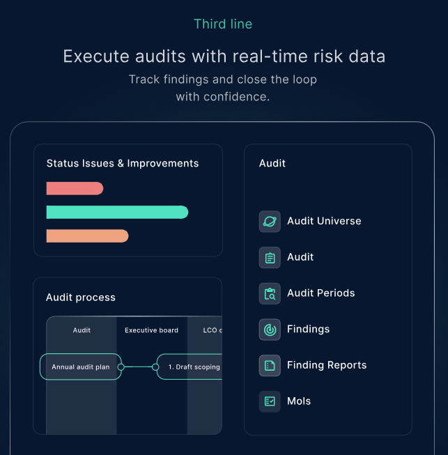 Screenshot of an example of the real-time data that helps execute audits, available in Cerrix GRC.