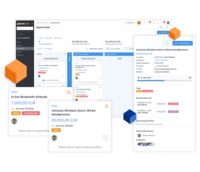 Screenshot of the Gauss Box CRM & Sales business solution interface for planning, executing, and tracking sales activities within organizations.