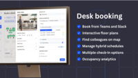 Screenshot of the desk booking interface.