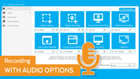Screenshot of recording a screen with a microphone or device audio