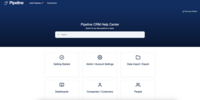 Screenshot of the Pipeline CRM Help Center and Resources