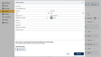 Screenshot of quick billing