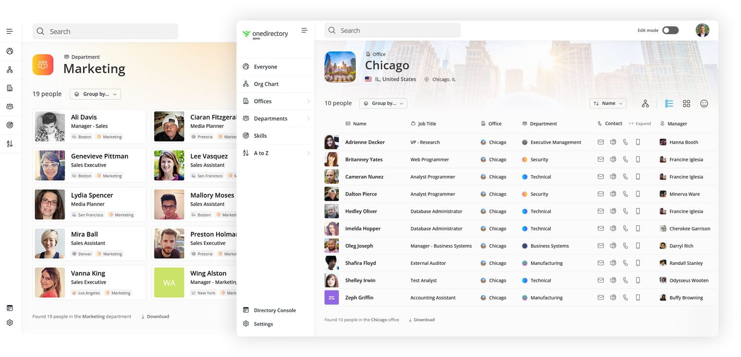 Screenshot of Employee Profiles