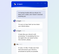 Screenshot of Comm100 AI Agent