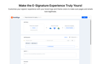 Screenshot of the customizable signer experience with a brand logo and theme colors to make sure pages and emails look legitimate.