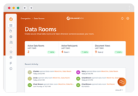 Screenshot of the virtual data room dashboard.
