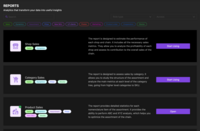 Screenshot of some of the available ready-made reports (30 pieces)