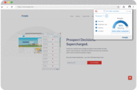 Screenshot of Find your Prospect Fit Score
Type in a desired prospect’s website URL and check the chrome plugin for the ProspectFit Score. Higher the score better is the prospect fit to your desired persona.