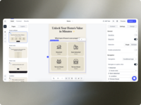 Screenshot of Heyflow's drag and drop builder. Users can match their funnel to their brand identity by customizing anything and everything.