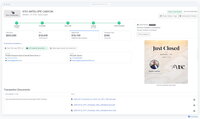Screenshot of A closed deal: timeline, commission, documents, and co-op status page.