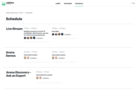 Screenshot of Arena Schedule